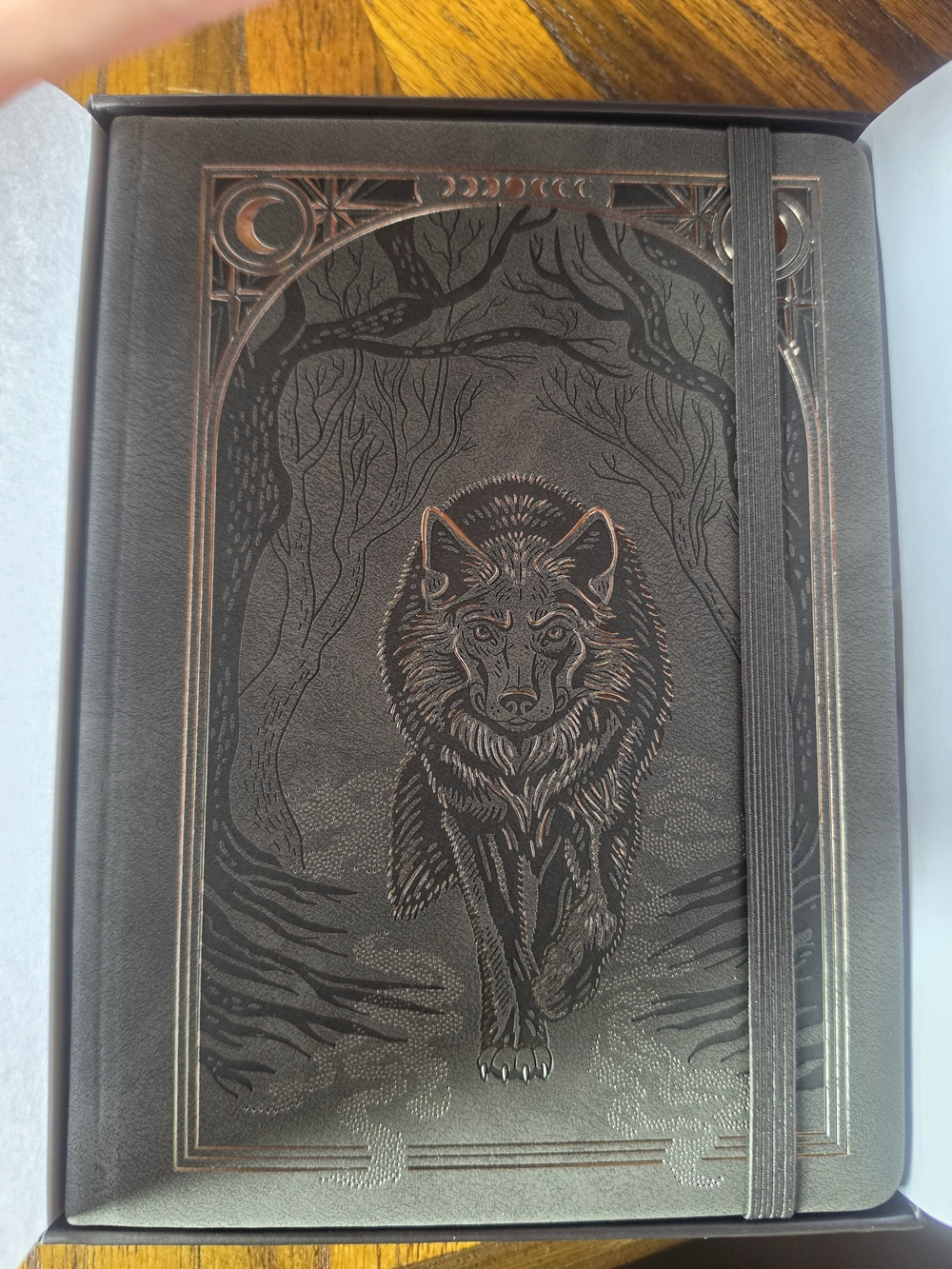 Archer And Olive B6 Wolf in the Night Embossed Vegan Leather Jrnl Notebook - NIB